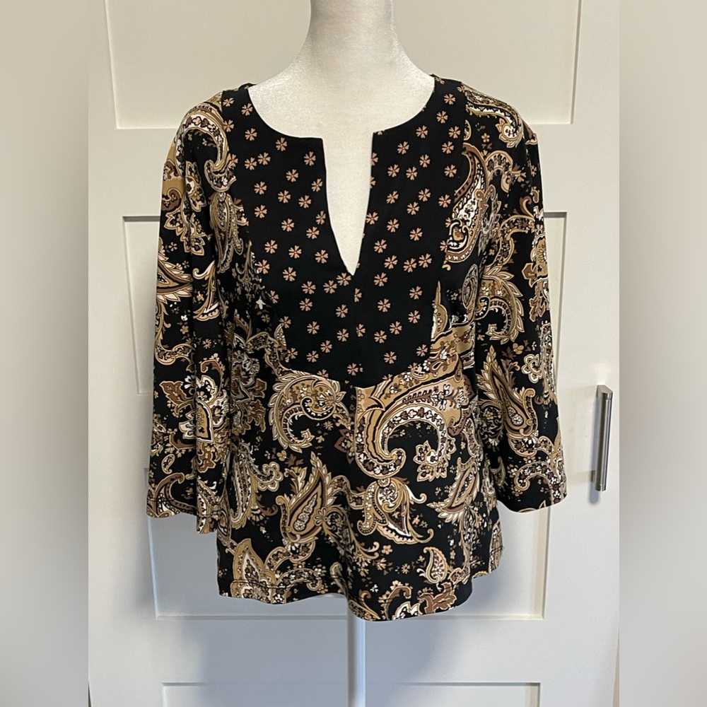 BCBGMaxazria Paisley Blouse Size Large